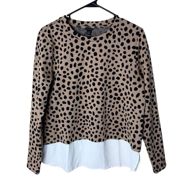 Ann Taylor Women’s Sz Medium Pullover Sweatshirt Animal Print Crewneck - Picture 1 of 7